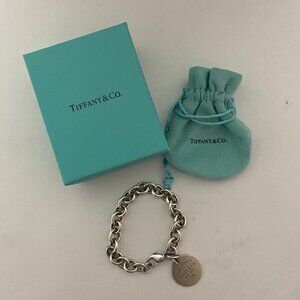 Tiffany & Co. Return to Tiffany Round Tag Charm Bracelet 7.25" Sterling Silver